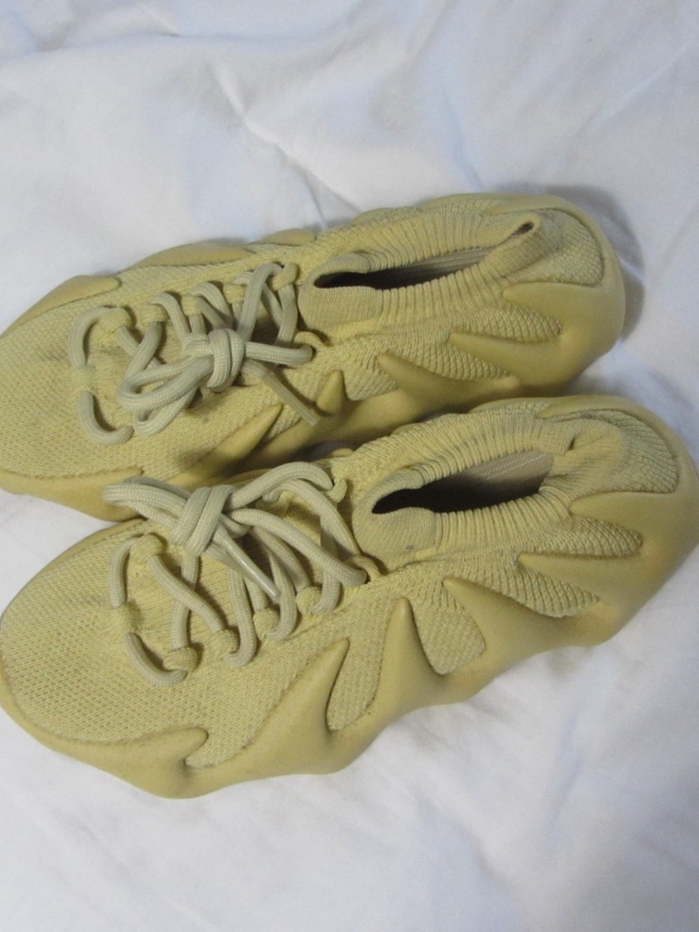 Yeezy Chunky Knit Sport Sneakers in Pale Yellow